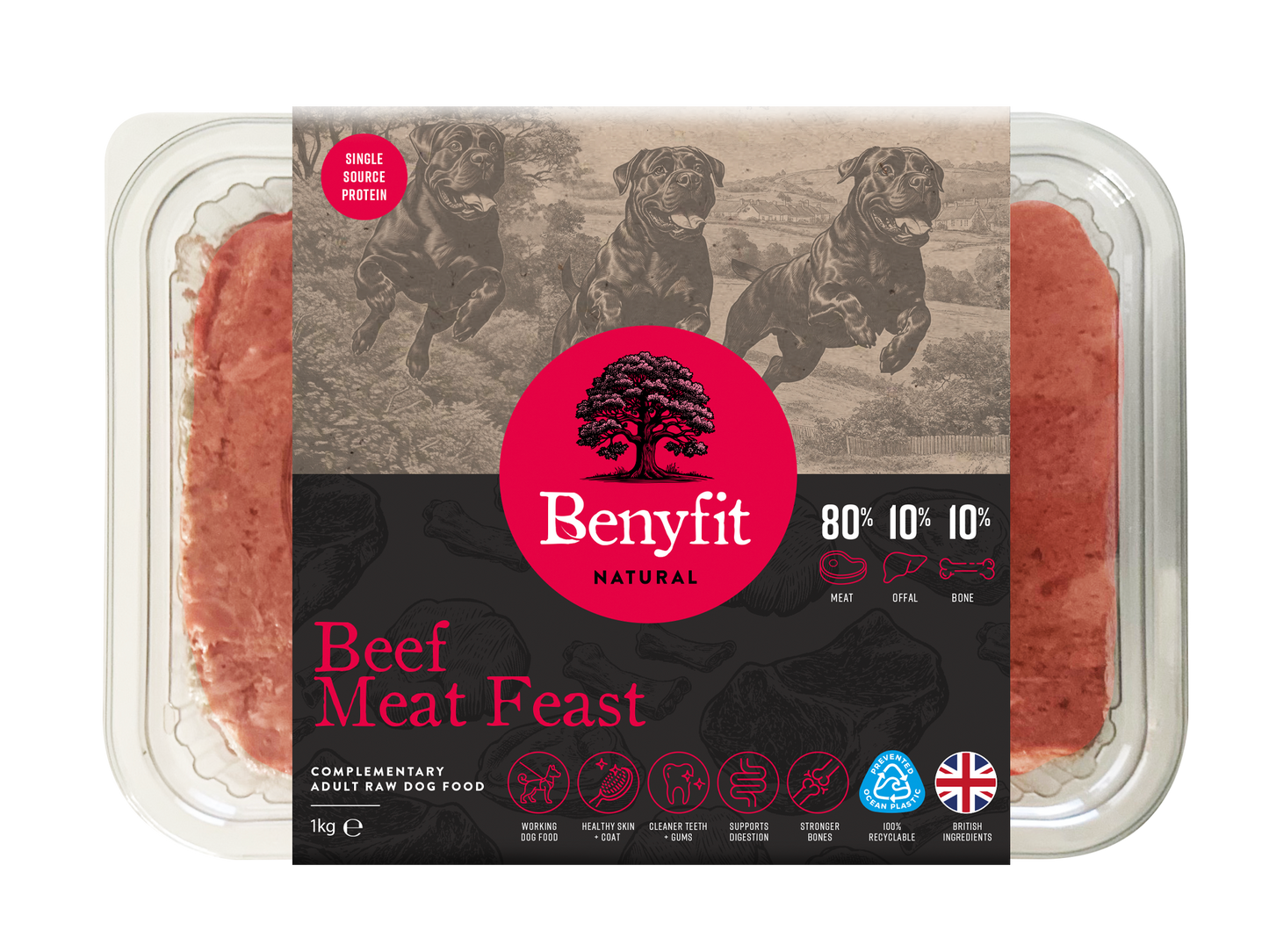 Benyfit Natural - Beef Meat Feast 80:10:10 1kg