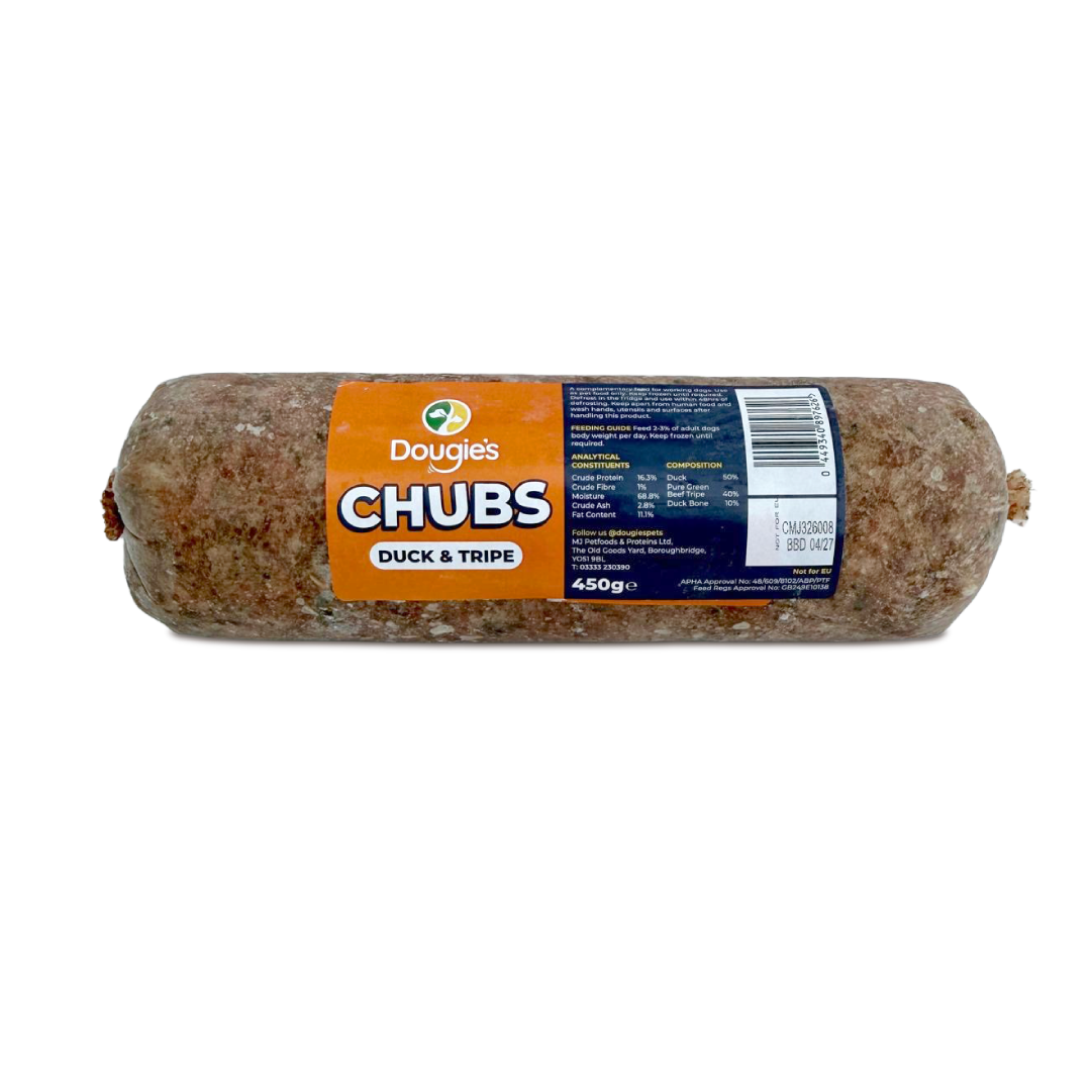Dougies Chubs - Duck & Tripe 450g