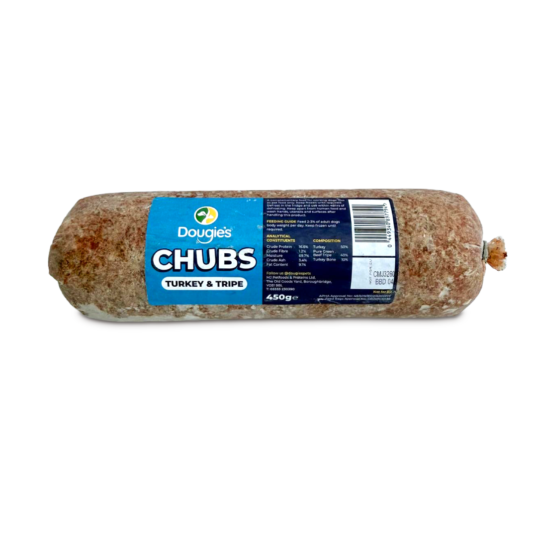 Dougies Chubs - Turkey & Tripe Mince 450g