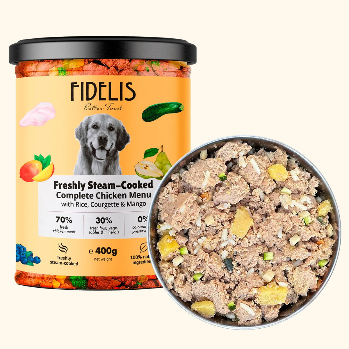FIDELIS - Chicken with Rice, Courgette and Mango 400g