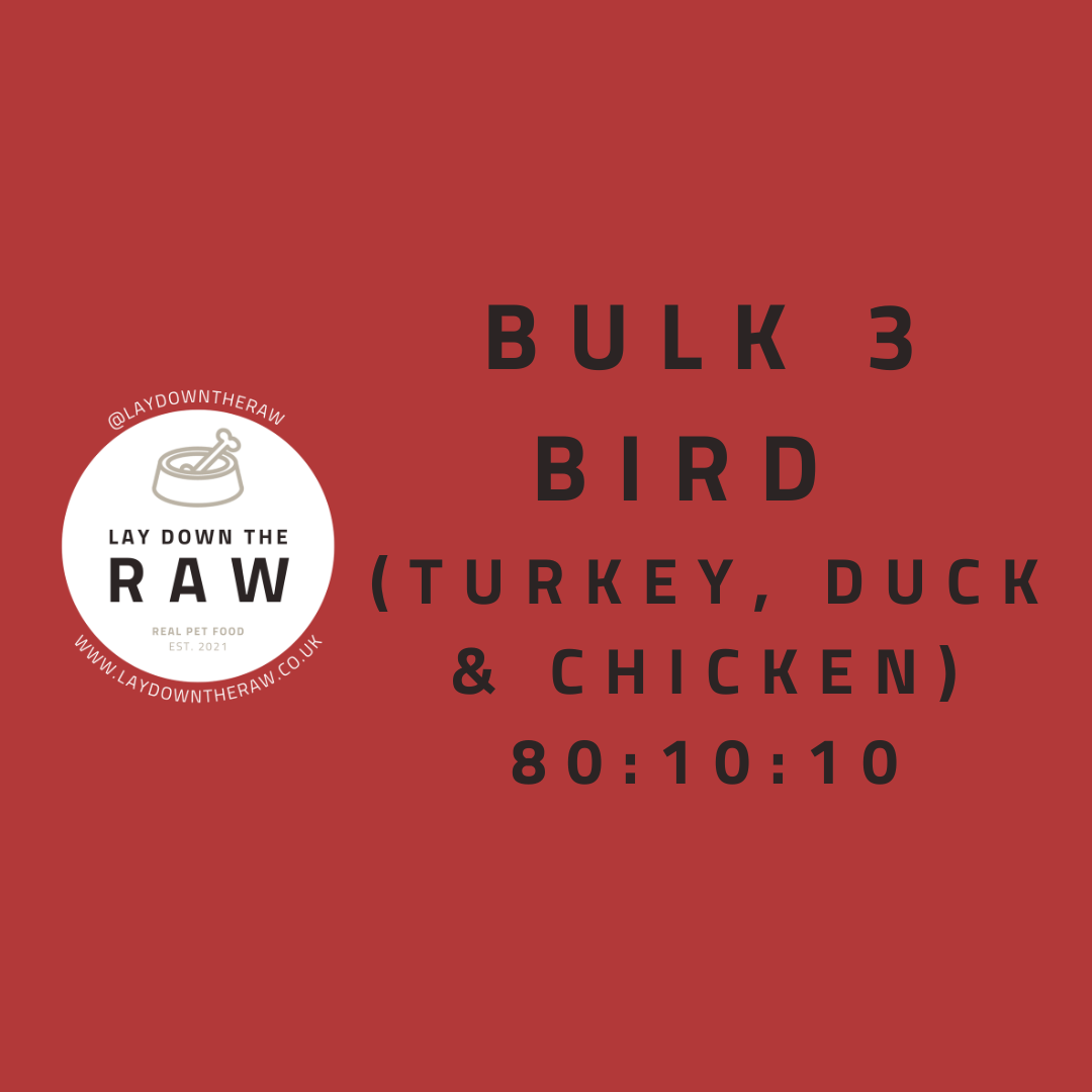 LDTR - 3 Bird (Turkey, Duck & Chicken) 80:10:10 Mince BULK DEAL 13kg