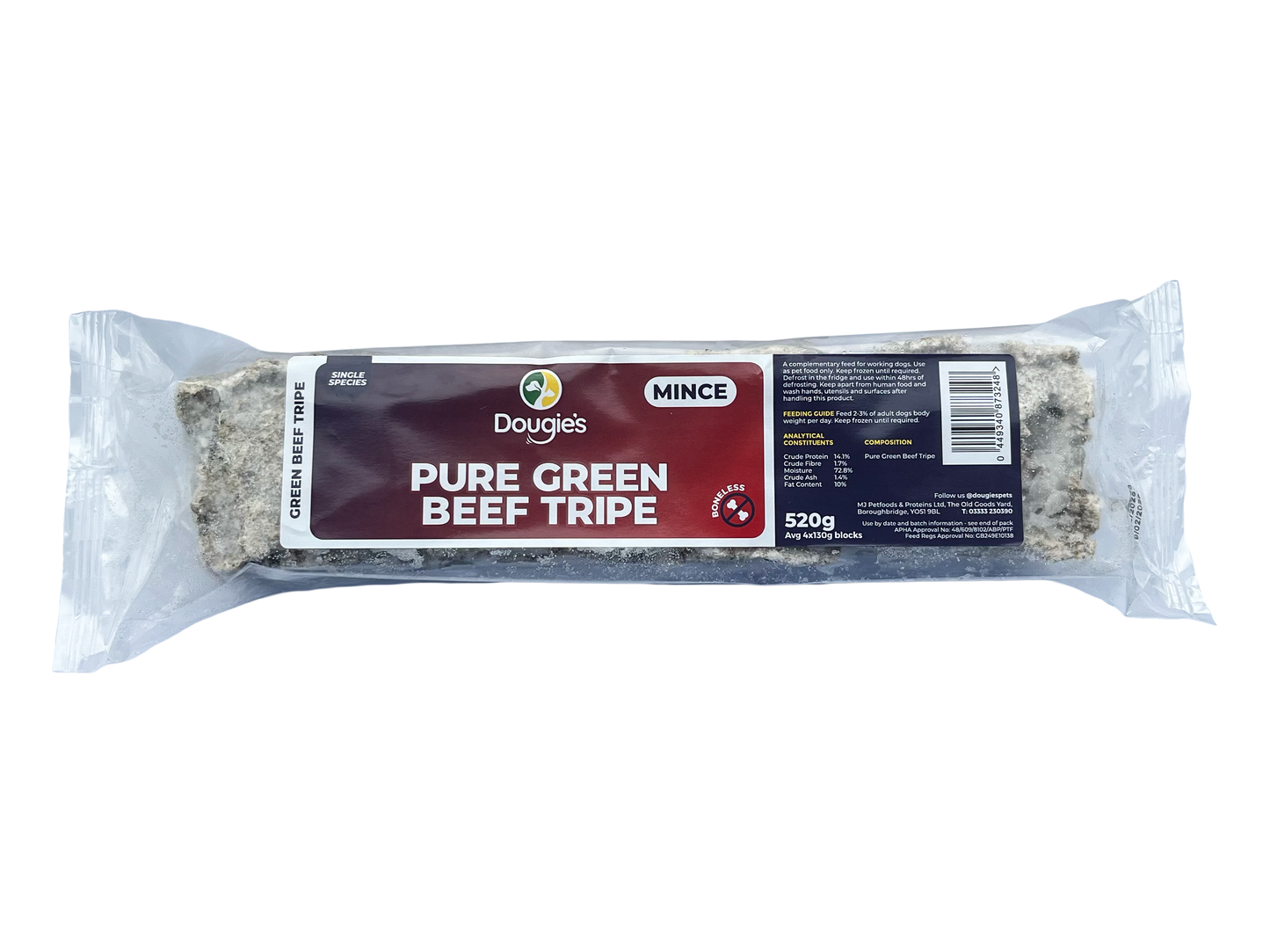 Dougies - Pure Beef Green Tripe (Boneless) 520g