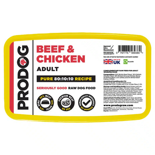Prodog - 80:10:10 Beef & Chicken with Offal 1kg