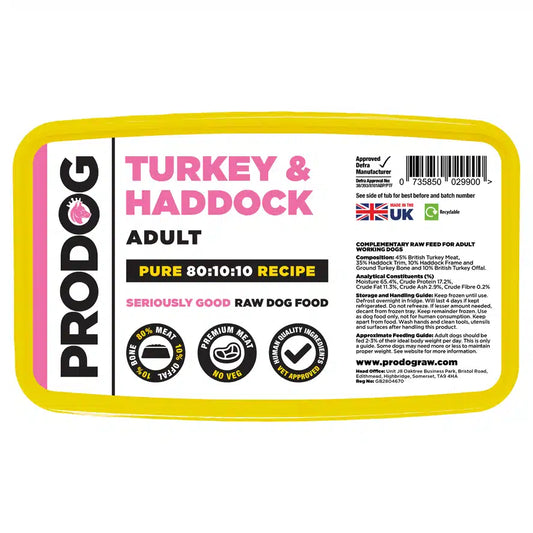 Prodog - 80:10:10 Turkey & Haddock with Offal 1kg