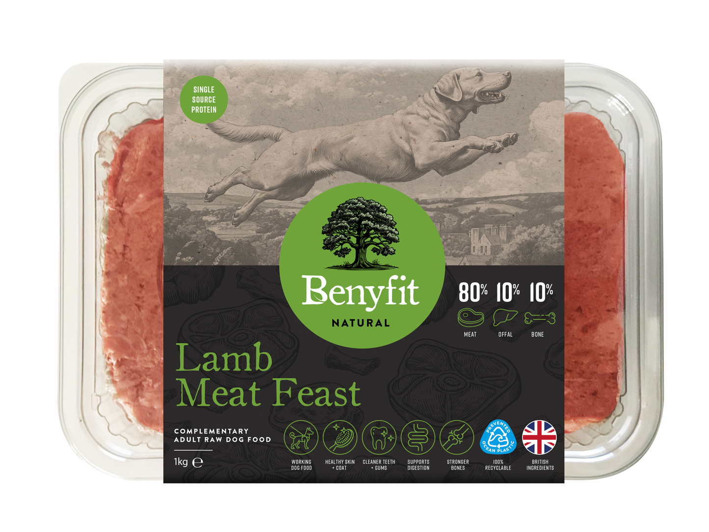 Benyfit Natural - Lamb Meat Feast 80:10:10 1kg