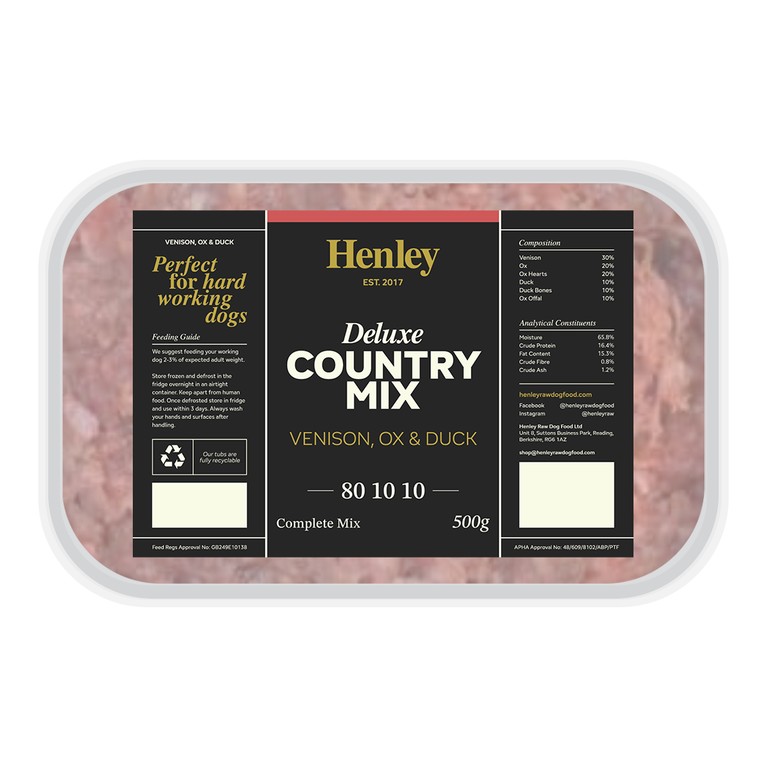 Henley Raw - Deluxe Country Mix 80:10:10 Mince (Venison, Ox & Duck) 500g