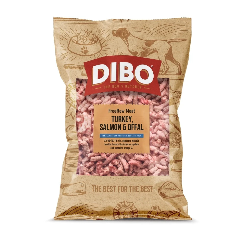 DIBO Freeflow - Turkey, Salmon & Offal 80:10:10 Mince 1kg