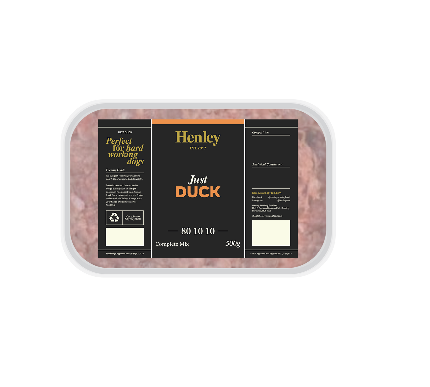 Henley Raw - Just Duck 80:10:10 500g