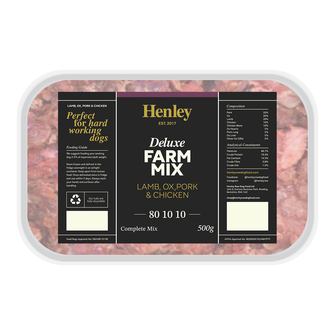 Henley Raw - Deluxe Farm Mix 80:10:10 Mince 500g