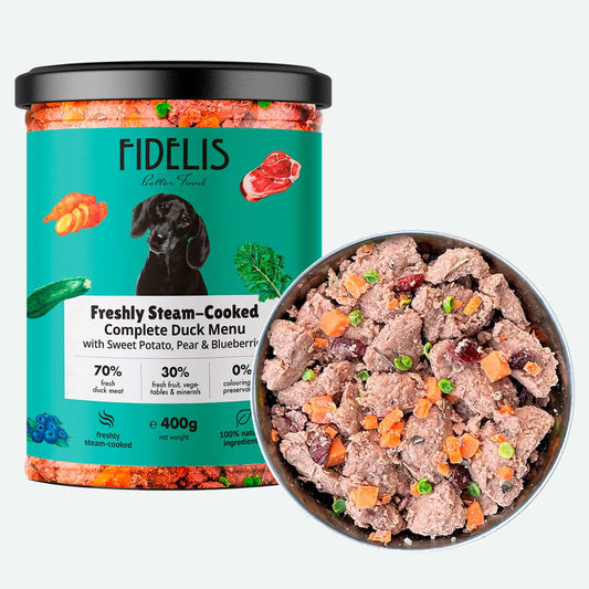 FIDELIS - Duck with Sweet Potato, Pear and Blueberries 400g