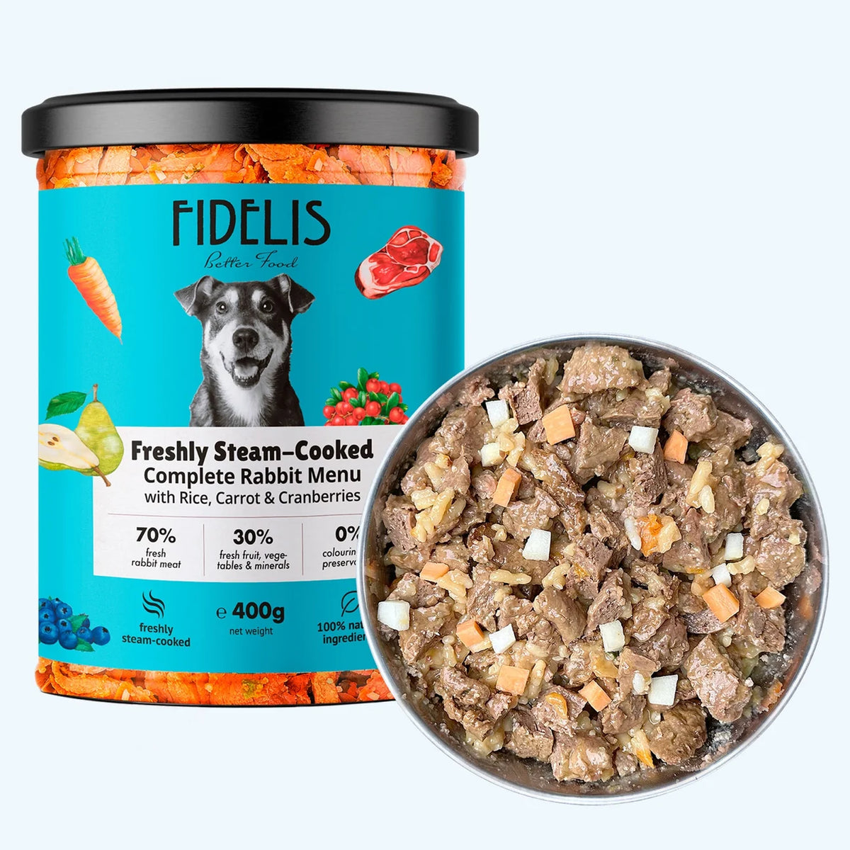 FIDELIS - Rabbit with Brown Rice, Carrot and Cranberries 400g
