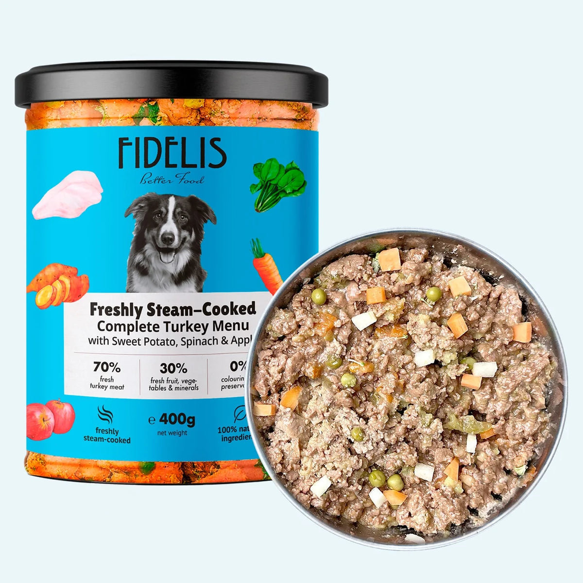 FIDELIS - Turkey & Sweet Potato, Spinach & Apple 400g
