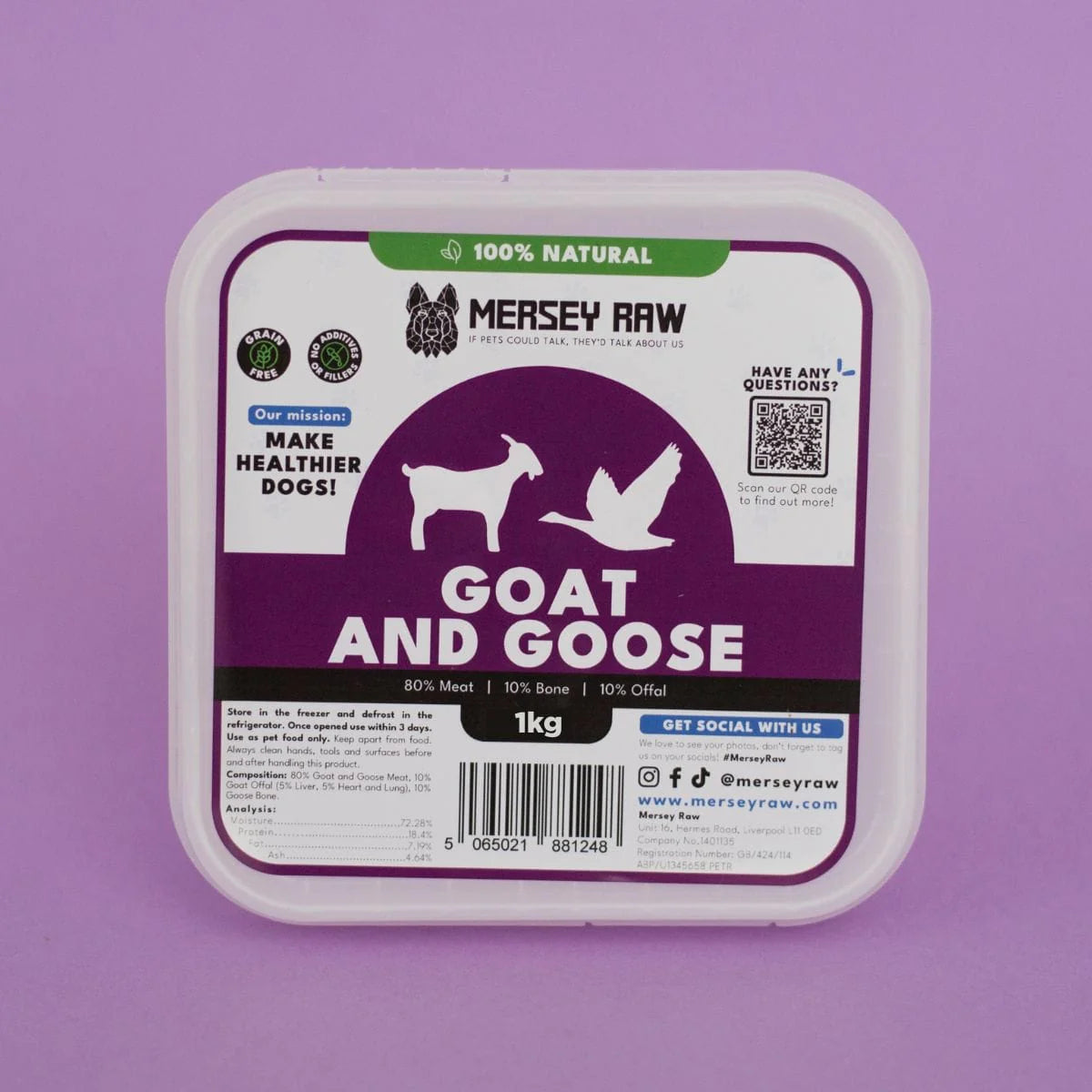 Mersey Raw - Goat & Goose 80:10:10 1kg