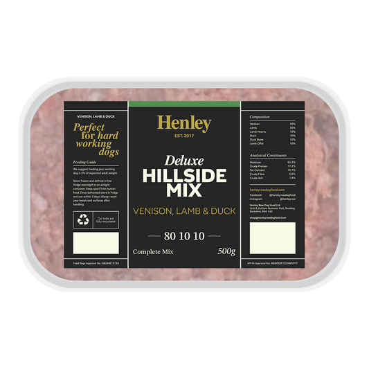 Henley Raw - Deluxe Hillside Mix 80:10:10 Mince (Venison, Lamb & Duck) 500g