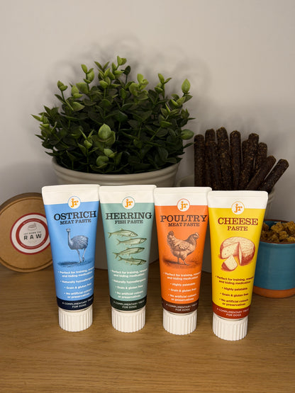 JR Squeezy Pastes (Cheese, Herring, Ostrich & Poultry)