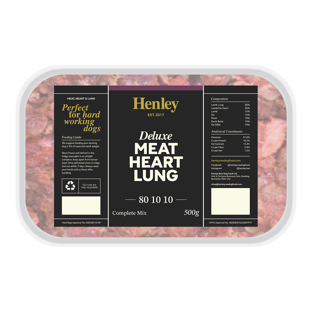 Henley Raw - Deluxe Meat, Heart & Lung 80:10:10 Mince 500g