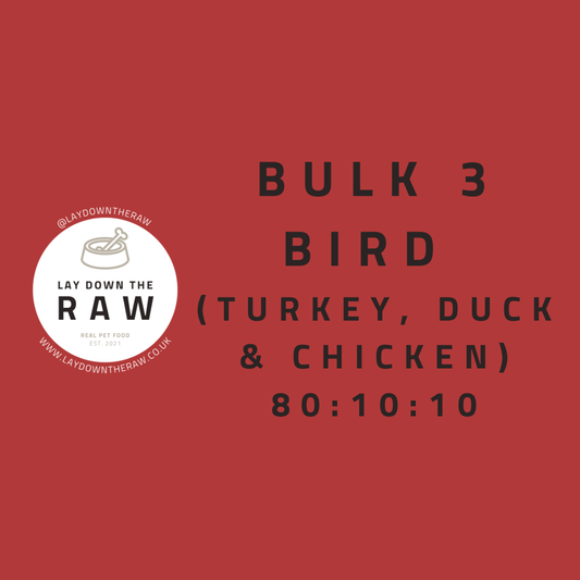 LDTR - 3 Bird (Turkey, Duck & Chicken) 80:10:10 Mince BULK DEAL 13kg