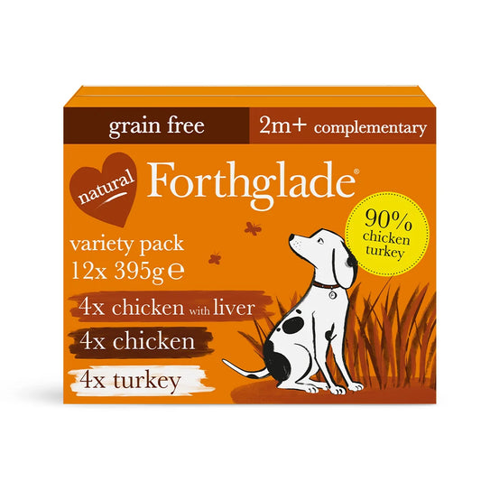 Forthglade - Just Chicken, Liver & Turkey Variety Pack (12 x 395g)
