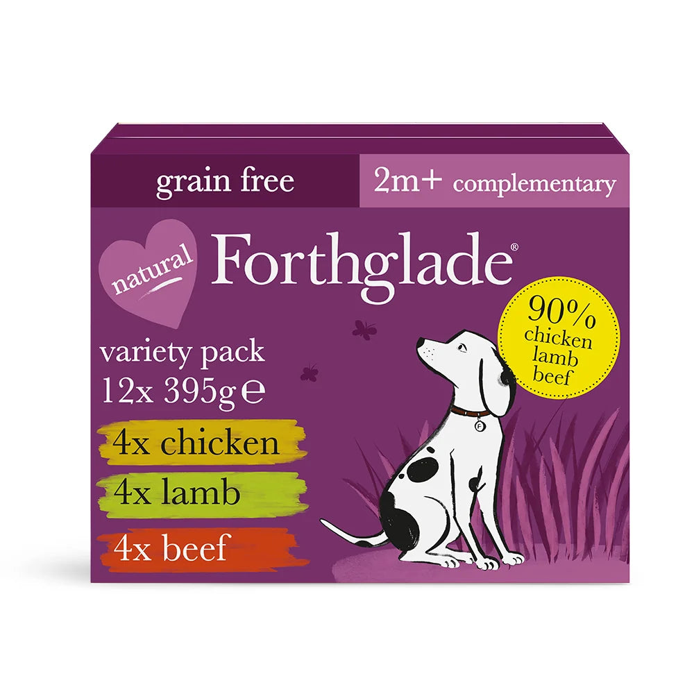 Forthglade - Just Chicken, Lamb & Beef Variety Pack (12 x 395g)
