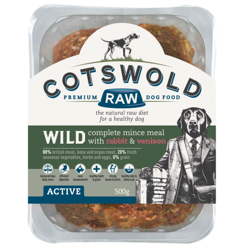 Cotswold Raw - Active 80/20 Wild Mince with Rabbit & Venison Complete 1kg
