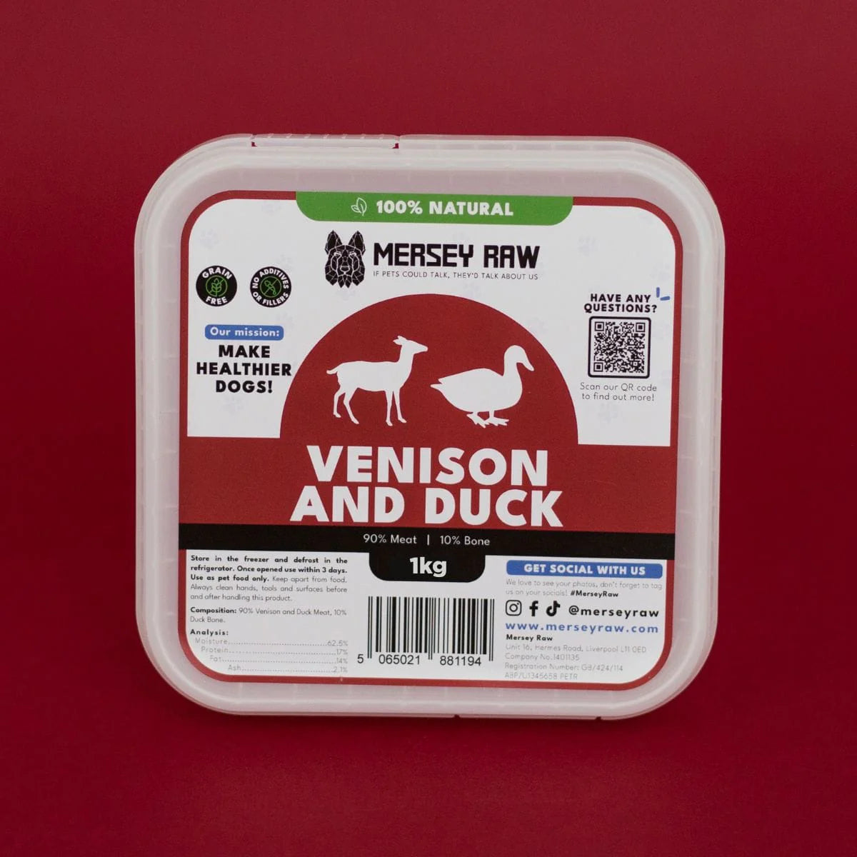 Mersey Raw - Venison & Duck 1kg