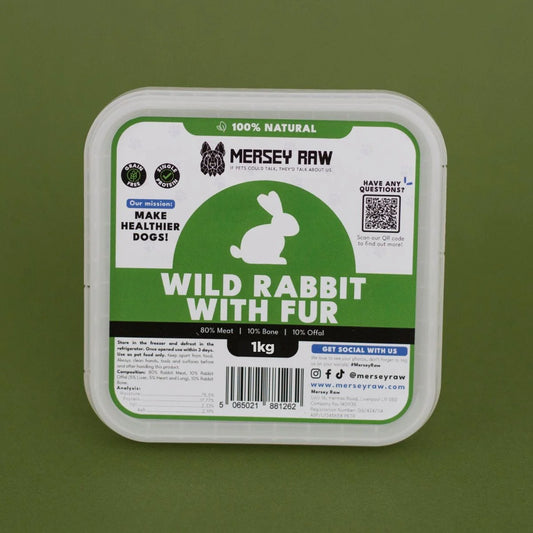 Mersey Raw - Wild Rabbit in Fur 80:10:10 1kg