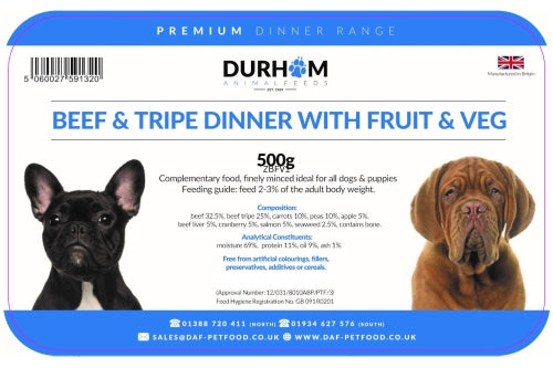 DAF Dinner - Beef & Tripe with Fruit & Veg 500g