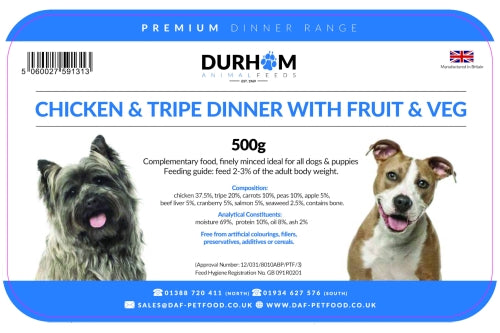 DAF Dinner - Chicken & Tripe with Fruit & Veg 500g