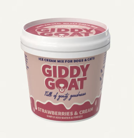 Giddy Goat - Strawberries & Cream (Goats Milk Ice Cream Mix)